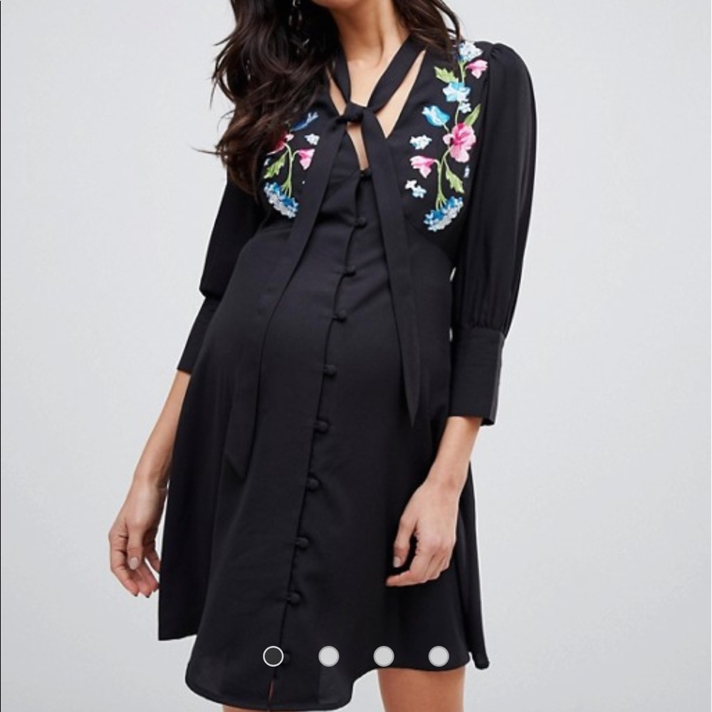 ASOS Maternity embroidered button through dress